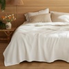 image:imageBedsure 100 Cotton Oversized King Blanket for Spring Summer Waffle Weave Couch Cover California King Blanket Thin Lightweight Breathable Bedding Gifts for Women Men Teens Linen 120x94Ivory