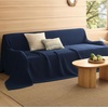 image:imageBedsure 100 Cotton Oversized King Blanket for Spring Summer Waffle Weave Couch Cover California King Blanket Thin Lightweight Breathable Bedding Gifts for Women Men Teens Linen 120x94Navy Blue
