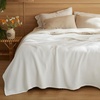 image:imageBedsure 100 Cotton Oversized King Blanket for Spring Summer Waffle Weave Couch Cover California King Blanket Thin Lightweight Breathable Bedding Gifts for Women Men Teens Linen 120x94White
