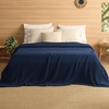 image:imageBedsure 100 Cotton Oversized King Blanket for Spring Summer Waffle Weave Couch Cover California King Blanket Thin Lightweight Breathable Bedding Gifts for Women Men Teens Linen 120x94Navy Blue