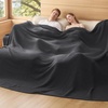 image:imageBedsure 100 Cotton Oversized King Blanket for Spring Summer Waffle Weave Couch Cover California King Blanket Thin Lightweight Breathable Bedding Gifts for Women Men Teens Linen 120x94Dark Grey