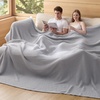 image:imageBedsure 100 Cotton Oversized King Blanket for Spring Summer Waffle Weave Couch Cover California King Blanket Thin Lightweight Breathable Bedding Gifts for Women Men Teens Linen 120x94Grey