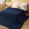 image:imageBedsure 100 Cotton Oversized King Blanket for Spring Summer Waffle Weave Couch Cover California King Blanket Thin Lightweight Breathable Bedding Gifts for Women Men Teens Linen 120x94Navy Blue