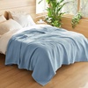 image:imageBedsure 100 Cotton Oversized King Blanket for Spring Summer Waffle Weave Couch Cover California King Blanket Thin Lightweight Breathable Bedding Gifts for Women Men Teens Linen 120x94Celestial Blue