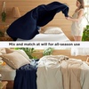 image:imageBedsure 100 Cotton Oversized King Blanket for Spring Summer Waffle Weave Couch Cover California King Blanket Thin Lightweight Breathable Bedding Gifts for Women Men Teens Linen 120x94Navy Blue
