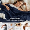 image:imageBedsure 100 Cotton Oversized King Blanket for Spring Summer Waffle Weave Couch Cover California King Blanket Thin Lightweight Breathable Bedding Gifts for Women Men Teens Linen 120x94Navy Blue