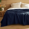 image:imageBedsure 100 Cotton Oversized King Blanket for Spring Summer Waffle Weave Couch Cover California King Blanket Thin Lightweight Breathable Bedding Gifts for Women Men Teens Linen 120x94Navy Blue
