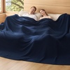 image:imageBedsure 100 Cotton Oversized King Blanket for Spring Summer Waffle Weave Couch Cover California King Blanket Thin Lightweight Breathable Bedding Gifts for Women Men Teens Linen 120x94Navy Blue