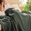 image:imageBedsure 100 Cotton Oversized King Blanket for Spring Summer Waffle Weave Couch Cover California King Blanket Thin Lightweight Breathable Bedding Gifts for Women Men Teens Linen 120x94Olive Green