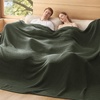 image:imageBedsure 100 Cotton Oversized King Blanket for Spring Summer Waffle Weave Couch Cover California King Blanket Thin Lightweight Breathable Bedding Gifts for Women Men Teens Linen 120x94Olive Green