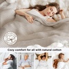 image:imageBedsure 100 Cotton Oversized King Blanket for Spring Summer Waffle Weave Couch Cover California King Blanket Thin Lightweight Breathable Bedding Gifts for Women Men Teens Linen 120x94Linen