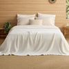 image:imageBedsure 100 Cotton Oversized King Blanket for Spring Summer Waffle Weave Couch Cover California King Blanket Thin Lightweight Breathable Bedding Gifts for Women Men Teens Linen 120x94Ivory