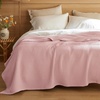 image:imageBedsure 100 Cotton Oversized King Blanket for Spring Summer Waffle Weave Couch Cover California King Blanket Thin Lightweight Breathable Bedding Gifts for Women Men Teens Linen 120x94Pink