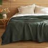 image:imageBedsure 100 Cotton Oversized King Blanket for Spring Summer Waffle Weave Couch Cover California King Blanket Thin Lightweight Breathable Bedding Gifts for Women Men Teens Linen 120x94Olive Green