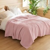 image:imageBedsure 100 Cotton Oversized King Blanket for Spring Summer Waffle Weave Couch Cover California King Blanket Thin Lightweight Breathable Bedding Gifts for Women Men Teens Linen 120x94Pink