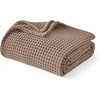 image:imageBedsure 100 Cotton Oversized King Blanket for Spring Summer Waffle Weave Couch Cover California King Blanket Thin Lightweight Breathable Bedding Gifts for Women Men Teens Linen 120x94Coffee Brown