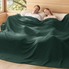 image:imageBedsure 100 Cotton Oversized King Blanket for Spring Summer Waffle Weave Couch Cover California King Blanket Thin Lightweight Breathable Bedding Gifts for Women Men Teens Linen 120x94Dark Green