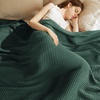 image:imageBedsure 100 Cotton Oversized King Blanket for Spring Summer Waffle Weave Couch Cover California King Blanket Thin Lightweight Breathable Bedding Gifts for Women Men Teens Linen 120x94Dark Green