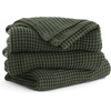 image:imageBedsure 100 Cotton Oversized King Blanket for Spring Summer Waffle Weave Couch Cover California King Blanket Thin Lightweight Breathable Bedding Gifts for Women Men Teens Linen 120x94Olive Green