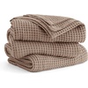 image:imageBedsure 100 Cotton Oversized King Blanket for Spring Summer Waffle Weave Couch Cover California King Blanket Thin Lightweight Breathable Bedding Gifts for Women Men Teens Linen 120x94Coffee Brown