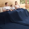 image:imageBedsure 100 Cotton Oversized King Blanket for Spring Summer Waffle Weave Couch Cover California King Blanket Thin Lightweight Breathable Bedding Gifts for Women Men Teens Linen 120x94Navy Blue