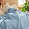 image:imageBedsure 100 Cotton Oversized King Blanket for Spring Summer Waffle Weave Couch Cover California King Blanket Thin Lightweight Breathable Bedding Gifts for Women Men Teens Linen 120x94Celestial Blue