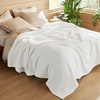 image:imageBedsure 100 Cotton Oversized King Blanket for Spring Summer Waffle Weave Couch Cover California King Blanket Thin Lightweight Breathable Bedding Gifts for Women Men Teens Linen 120x94White