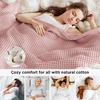 image:imageBedsure 100 Cotton Oversized King Blanket for Spring Summer Waffle Weave Couch Cover California King Blanket Thin Lightweight Breathable Bedding Gifts for Women Men Teens Linen 120x94Pink
