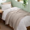 image:imageBedsure 100 Cotton Oversized King Blanket for Spring Summer Waffle Weave Couch Cover California King Blanket Thin Lightweight Breathable Bedding Gifts for Women Men Teens Linen 120x94Linen