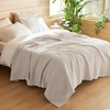 image:imageBedsure 100 Cotton Oversized King Blanket for Spring Summer Waffle Weave Couch Cover California King Blanket Thin Lightweight Breathable Bedding Gifts for Women Men Teens Linen 120x94Linen