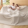 image:imageBedsure 100 Cotton Oversized King Blanket for Spring Summer Waffle Weave Couch Cover California King Blanket Thin Lightweight Breathable Bedding Gifts for Women Men Teens Linen 120x94Linen