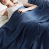 image:imageBedsure 100 Cotton Teal Blanket Queen Size for Bed  Cooling Breathable and Soft for Summer Thick Cozy Waffle Weave Blanket Gifts for Women 90x90 Inches10 Navy