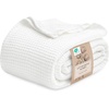 image:imageBedsure 100 Cotton Teal Blanket Queen Size for Bed  Cooling Breathable and Soft for Summer Thick Cozy Waffle Weave Blanket Gifts for Women 90x90 Inches01 White