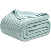 image:imageBedsure 100 Cotton Teal Blanket Queen Size for Bed  Cooling Breathable and Soft for Summer Thick Cozy Waffle Weave Blanket Gifts for Women 90x90 Inches14 Mint