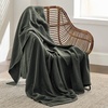 image:imageBedsure 100 Cotton Teal Blanket Queen Size for Bed  Cooling Breathable and Soft for Summer Thick Cozy Waffle Weave Blanket Gifts for Women 90x90 Inches05 Olive Green