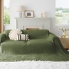 image:imageBedsure 100 Cotton Teal Blanket Queen Size for Bed  Cooling Breathable and Soft for Summer Thick Cozy Waffle Weave Blanket Gifts for Women 90x90 Inches11 Moss Green