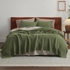 image:imageBedsure 100 Cotton Teal Blanket Queen Size for Bed  Cooling Breathable and Soft for Summer Thick Cozy Waffle Weave Blanket Gifts for Women 90x90 Inches11 Moss Green
