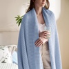 image:imageBedsure 100 Cotton Teal Blanket Queen Size for Bed  Cooling Breathable and Soft for Summer Thick Cozy Waffle Weave Blanket Gifts for Women 90x90 Inches09 Sky Blue