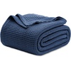 image:imageBedsure 100 Cotton Teal Blanket Queen Size for Bed  Cooling Breathable and Soft for Summer Thick Cozy Waffle Weave Blanket Gifts for Women 90x90 Inches10 Navy