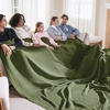 image:imageBedsure 100 Cotton Teal Blanket Queen Size for Bed  Cooling Breathable and Soft for Summer Thick Cozy Waffle Weave Blanket Gifts for Women 90x90 Inches11 Moss Green