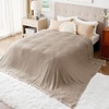 image:imageBedsure 100 Cotton Teal Blanket Queen Size for Bed  Cooling Breathable and Soft for Summer Thick Cozy Waffle Weave Blanket Gifts for Women 90x90 Inches03 Taupe