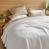 image:imageBedsure 100 Cotton Teal Blanket Queen Size for Bed  Cooling Breathable and Soft for Summer Thick Cozy Waffle Weave Blanket Gifts for Women 90x90 Inches01 White