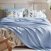 image:imageBedsure 100 Cotton Teal Blanket Queen Size for Bed  Cooling Breathable and Soft for Summer Thick Cozy Waffle Weave Blanket Gifts for Women 90x90 Inches09 Sky Blue