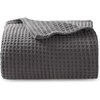 image:imageBedsure 100 Cotton Teal Blanket Queen Size for Bed  Cooling Breathable and Soft for Summer Thick Cozy Waffle Weave Blanket Gifts for Women 90x90 Inches12 Dark Grey
