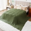 image:imageBedsure 100 Cotton Teal Blanket Queen Size for Bed  Cooling Breathable and Soft for Summer Thick Cozy Waffle Weave Blanket Gifts for Women 90x90 Inches11 Moss Green