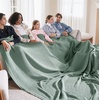 image:imageBedsure 100 Cotton Teal Blanket Queen Size for Bed  Cooling Breathable and Soft for Summer Thick Cozy Waffle Weave Blanket Gifts for Women 90x90 Inches04 Sage Green