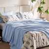 image:imageBedsure 100 Cotton Teal Blanket Queen Size for Bed  Cooling Breathable and Soft for Summer Thick Cozy Waffle Weave Blanket Gifts for Women 90x90 Inches09 Sky Blue