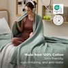image:imageBedsure 100 Cotton Teal Blanket Queen Size for Bed  Cooling Breathable and Soft for Summer Thick Cozy Waffle Weave Blanket Gifts for Women 90x90 Inches04 Sage Green