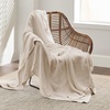 image:imageBedsure 100 Cotton Teal Blanket Queen Size for Bed  Cooling Breathable and Soft for Summer Thick Cozy Waffle Weave Blanket Gifts for Women 90x90 Inches21 Light Beige