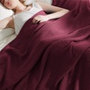 image:imageBedsure 100 Cotton Teal Blanket Queen Size for Bed  Cooling Breathable and Soft for Summer Thick Cozy Waffle Weave Blanket Gifts for Women 90x90 Inches22 Red